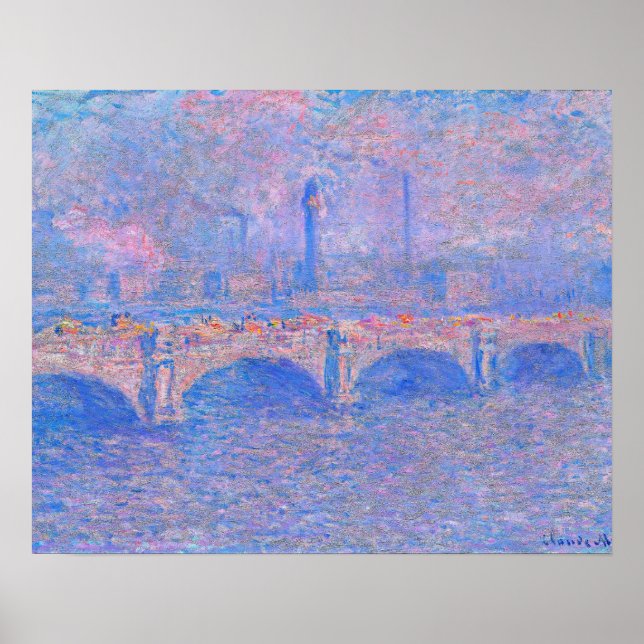 Monet - Waterloo-Brücke, Sonnenlicht-Effekt, Poster (Vorne)