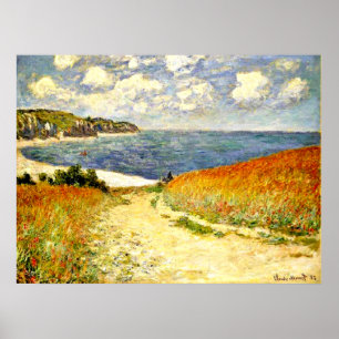 Monet - Weg durch das Korn in Pourville Poster