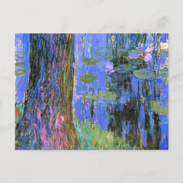 Monet - Weinen von Willow und Water Lilie Pond Postkarte (Vorderseite)
