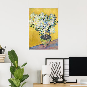 Monet - Weiße Azaleen in einem Topf, Poster