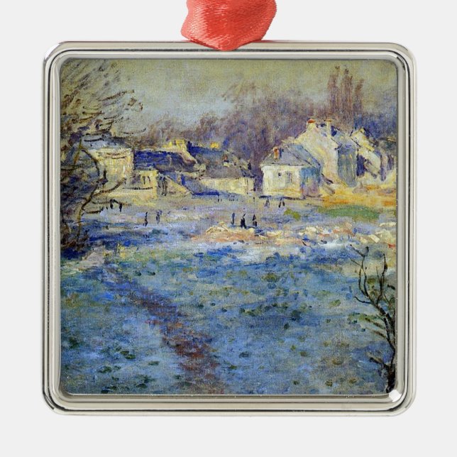 Monet - Weißer Frost Kunstwerk Ornament Aus Metall (Vorne)