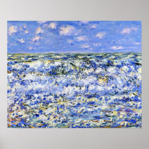 Monet - Wellen brechen, berühmtes Kunstwerk Poster