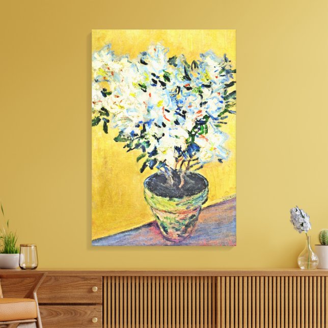 Monet - White Azaleas in a Pot,  Leinwanddruck (Insitu (Wohnzimmer))