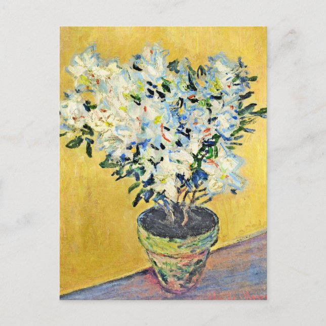 Monet - White Azaleas in a Pot,  Postkarte (Vorderseite)