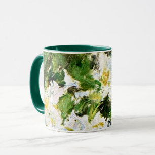 Monet - White Clematis, berühmtes Blumenbild Tasse