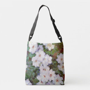 Monet - White Clematis, berühmtes Blumengemälde Tragetaschen Mit Langen Trägern