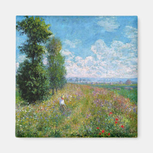 Monet - Wiese mit Poplars Magnet
