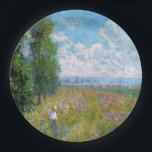 Monet - Wiese mit Poplars Pappteller<br><div class="desc">Wiese mit Poplars,  Kunstmalerei von Claude Monet</div>