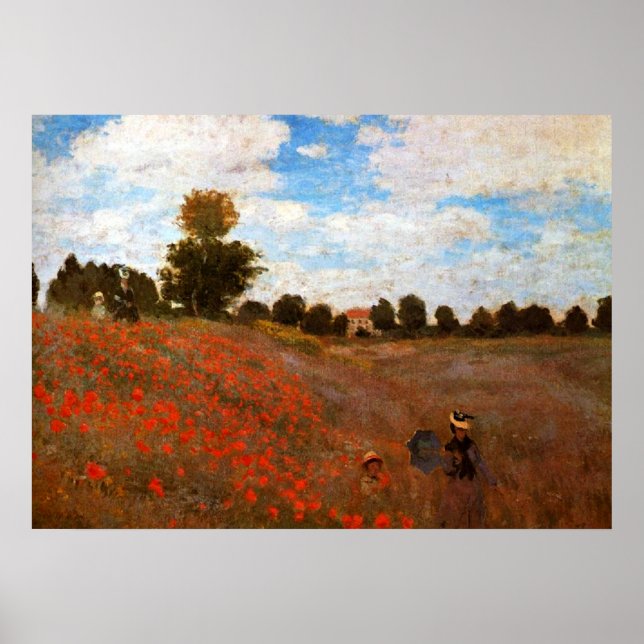 Monet - Wilde Mohnblumen Poster (Vorne)