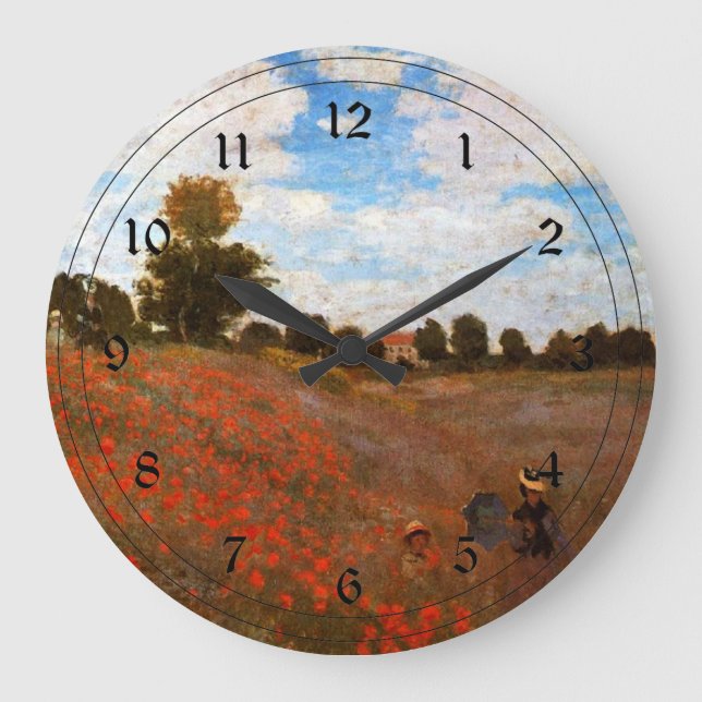 Monet - Wildtiere Große Wanduhr (Vorderseite)