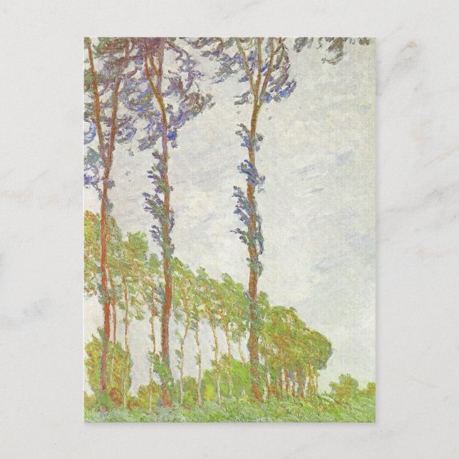 Monet Wind Effect Poplars Vintage Landschaft Postkarte (Vorderseite)