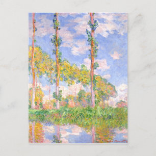 Monet Wind Poplars in der Vintagen Landschaft der  Postkarte