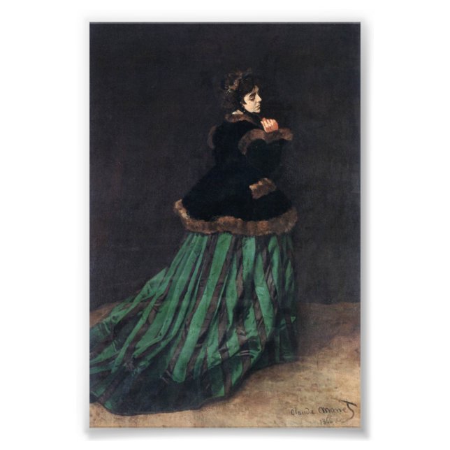 Monet Woman in Green Dress Fotodruck (Vorne)