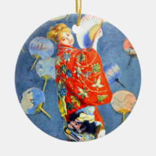 Monet Woman in japanischem Kostüm Keramik Ornament