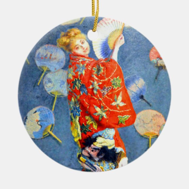 Monet Woman in japanischem Kostüm Keramik Ornament (Vorne)