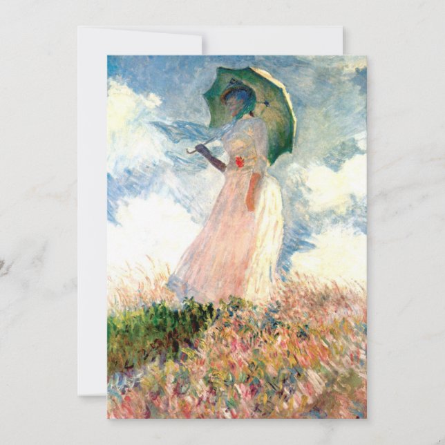 Monet Woman mit einem Sonnenschirm gegenüber Links Ankündigung (Vorderseite)
