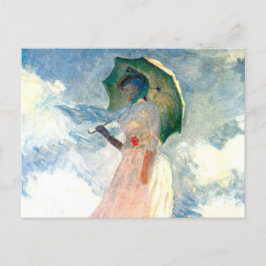 Monet Woman mit einem Sonnenschirm gegenüber Links Einladungspostkarte