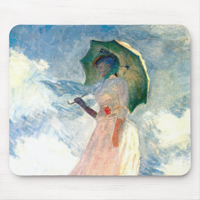 Monet Woman mit einem Sonnenschirm gegenüber Links Mousepad (Vorne)