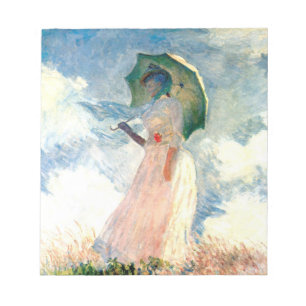 Monet Woman mit einem Sonnenschirm gegenüber Links Notizblock