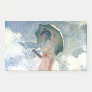 Monet Woman mit einem Sonnenschirm gegenüber Links Post-it Klebezettel