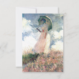 Monet Woman mit einem Sonnenschirm gegenüber Links RSVP Karte