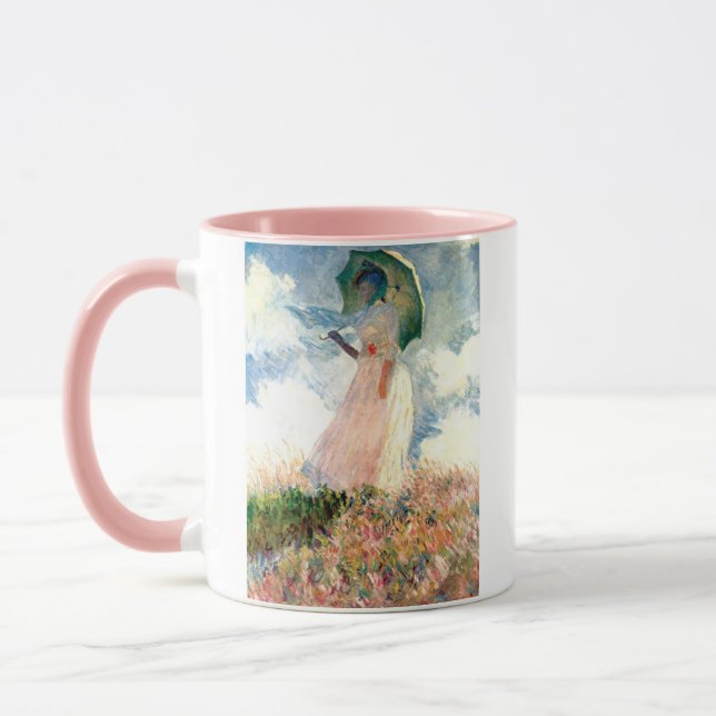 Monet Woman mit einem Sonnenschirm gegenüber Links Tasse (Links)