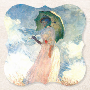 Monet Woman mit einem Sonnenschirm gegenüber Links Untersetzer