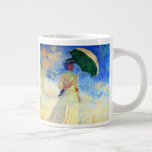 Monet Woman mit einem Sonnenschirm rechts