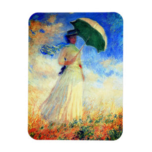Monet Woman mit einem Sonnenschirm rechts Magnet