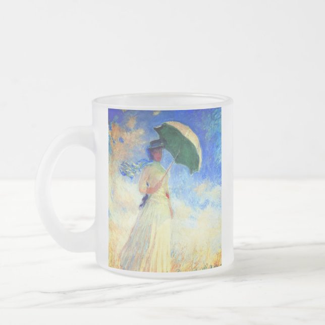 Monet Woman mit einem Sonnenschirm rechts Mattglastasse (Links)