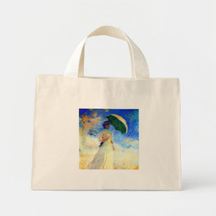 Monet Woman mit einem Sonnenschirm rechts Mini Stoffbeutel