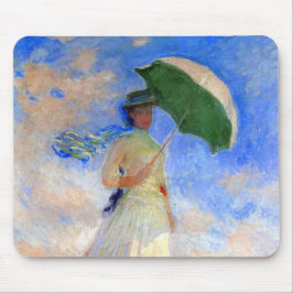 Monet Woman mit einem Sonnenschirm rechts Mousepad