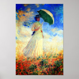 Monet Woman mit einem Sonnenschirm rechts Poster