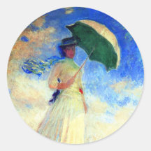 Monet Woman mit einem Sonnenschirm rechts