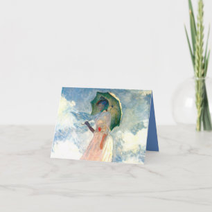 Monet Woman mit einem Sonnenschirm vor Links Einla Einladung
