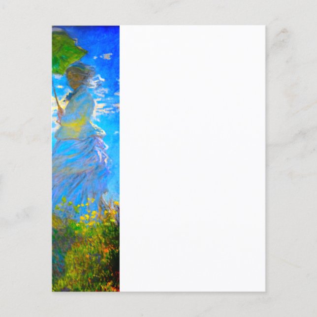 Monet Woman mit einem Sonnenschirmpapier (Vorderseite)