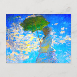 Monet Woman mit Parasol Ankündigungspostkarte