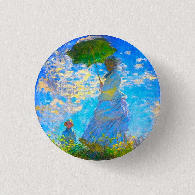 Monet Woman mit Parasol Button (Vorderseite)