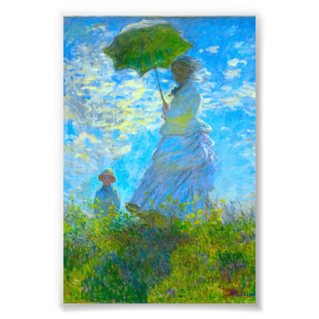 Monet Woman mit Parasol Fotodruck (Vorne)