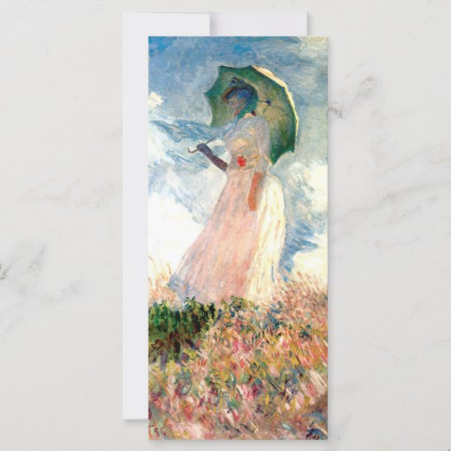 Monet Woman mit Parasol gegenüber Links Karte (Vorderseite)