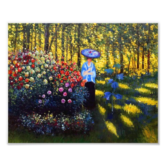 Monet Woman mit Parasol im Garten Fotodruck (Vorne)