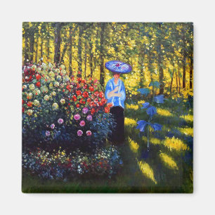 Monet Woman mit Parasol im Garten Magnet