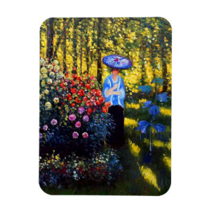 Monet Woman mit Parasol im Garten Magnet