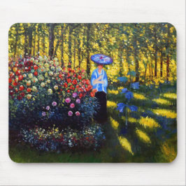 Monet Woman mit Parasol im Garten Mousepad