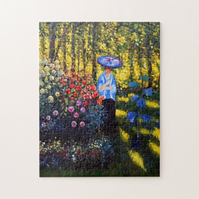 Monet Woman mit Parasol im Garten Puzzle (Vertikal)