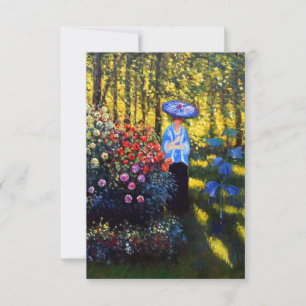 Monet Woman mit Parasol im Garten RSVP Karte