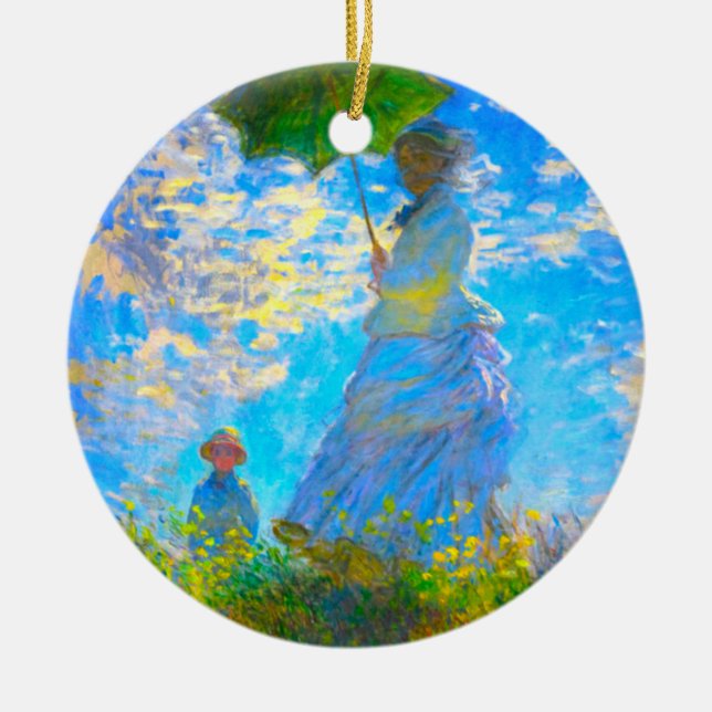Monet Woman mit Parasol Keramik Ornament (Vorne)