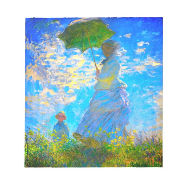 Monet Woman mit Parasol Notizblock (Vorderseite)