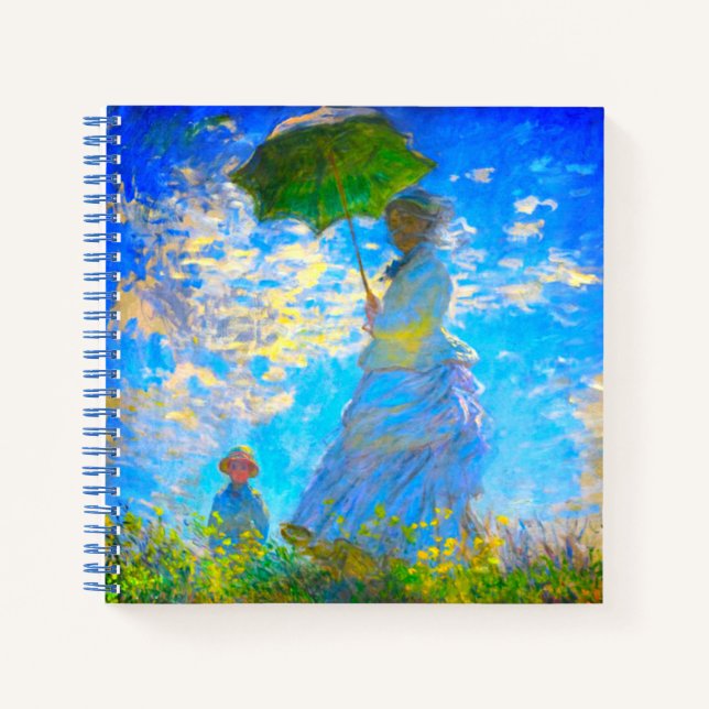 Monet Woman mit Parasol Notizbuch (Vorderseite)