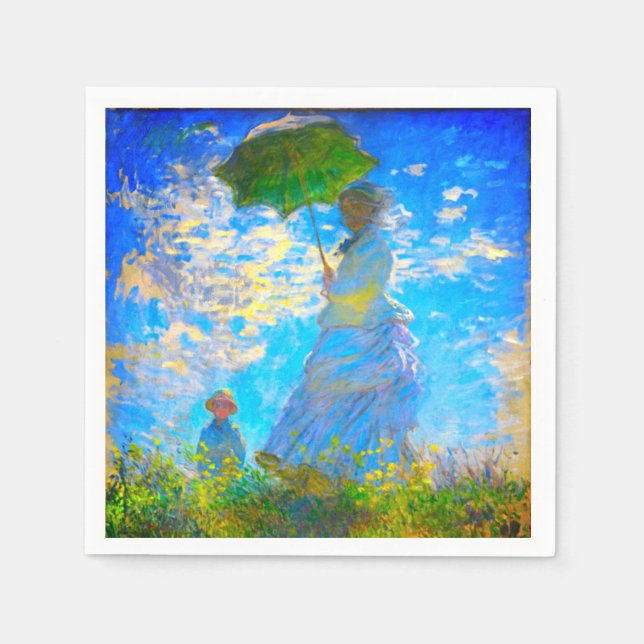Monet Woman mit Parasol Serviette (Vorderseite)